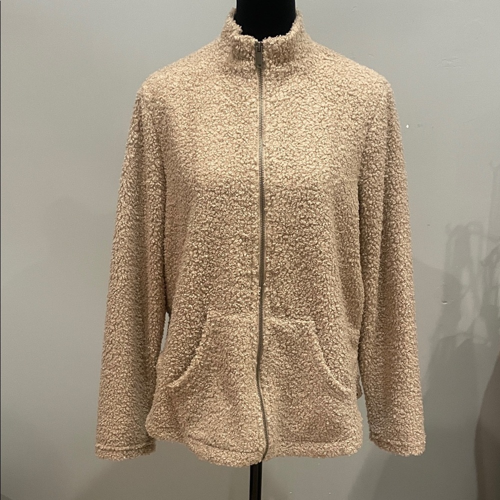 Cozy Creamy taupe Sherpa Jacket new